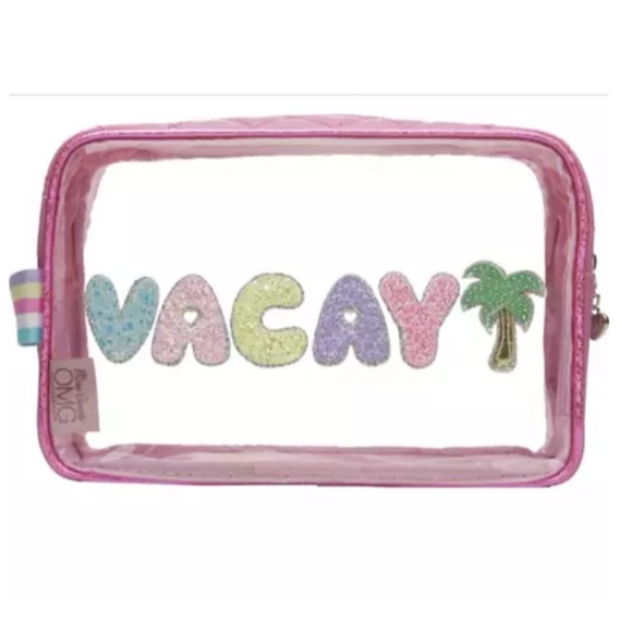 NWT OMG brand Kids Vacay Clear Accessories Pouch (raspberry color) - Picture 1 of 7